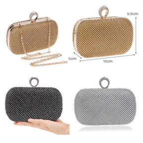 Bolsa Clutch Feminina de Ombro Cravejada