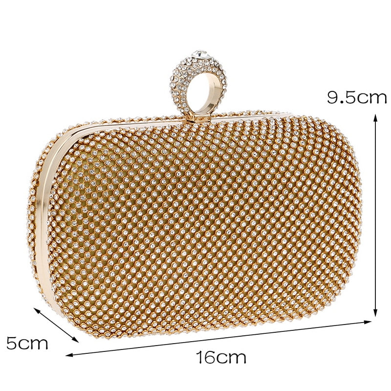 Bolsa Clutch Feminina de Ombro Cravejada